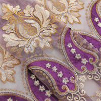 Rideaux transparents à fleurs bleues de luxe Rideau en gaze de tulle de fenêtre de style européen pour salon