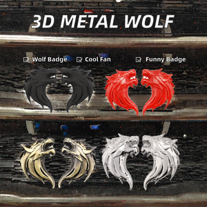 Emblema 3D Personalizado de Cabeza de Lobo Metálico, Divertido Logotipo para Auto, Adhesivo de Marca Elang, 1 Año de Garantía para Accesorios Exteriores de Auto BWM - Product Image 2