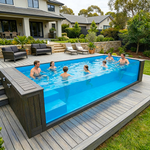 Multifunctional Ready Swim Spa Outdoor Summer Pool Durable Fiberglass 6m 8m 10m UV Resistant Corrosion-resistant Swimming Pools - Product Image 1