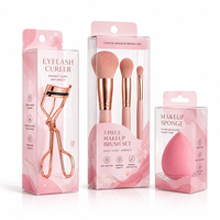 Boîte d'emballage en plastique transparent PET personnalisée pour pince à cils, éponge et pince à maquillage