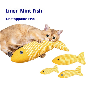 Thân Thiện Với Môi Catnip Truyền Linen Simulated Cá Mèo Đồ Chơi Cho Mèo Con Mọc Răng & Sự Chán Dẹp Cứu Trợ Mol Làm Sạch Vàng/Đỏ/Xám - Product Image 1