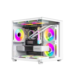 Armoire d'ordinateur moderne en verre trempé Atx Pc case Gaming avec ventilateurs RVB et <span class=keywords><strong>refroidisseur</strong></span> d'eau - Product Image 4