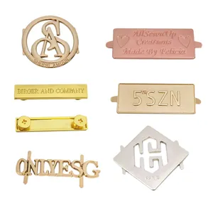 Factory Price Engraved Brand Logo Metal Label Tags Custom Bag Metal Name Plates For Handbags Clothing