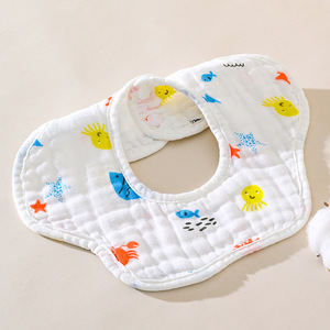 Vêtements pour bébé en mousseline Article pour bébé 4 couches Gaze fine 100% coton 360 Pétales Protecteur de <span class=keywords><strong>cou</strong></span> Bavoirs pour bébé - Product Image 5