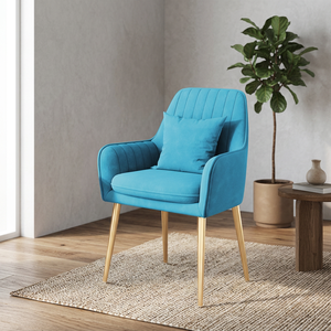 Sillón Mecedora Moderno de Terciopelo con Estructura de Madera y Patas Metálicas, Ideal para Sala de Estar, Apartamento, Comedor, Dormitorio, Hotel, Exteriores y Parques - Product Image 3