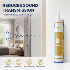 Sellador acústico acrílico a base de agua de 280ml/300ml, tipo cartucho, blanco, para juntas, insonorizante, pintable para cemento y paneles de yeso. - Product Image 2