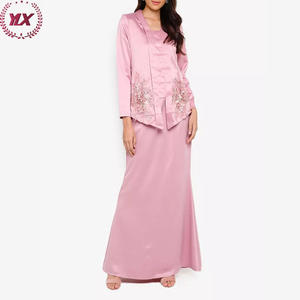 New Embroidery Pink Dress Wholesale Baju Kurung Malaysia Modern 2023 <strong>Model</strong> Baju Kebaya Muslim Modern Photo - Product Image 5