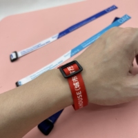 Bracelet en tissu polyester réglable, imprimé par sublimation couleur, pour événements, festivals, VIP, avec fermeture coulissante