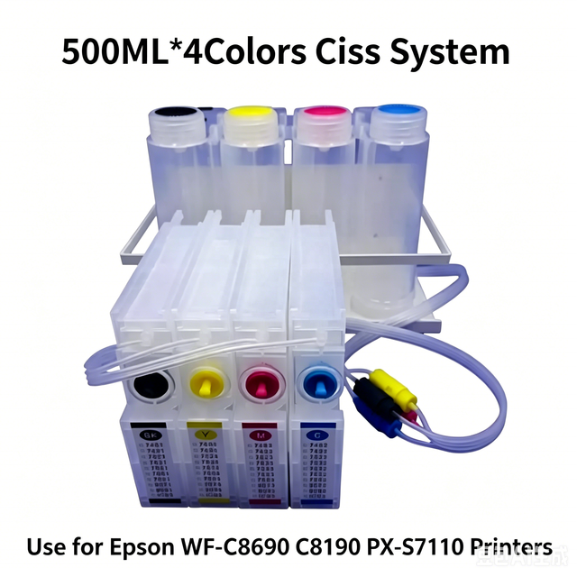 BOMA Custom Bulk Ciss System Without Chiop for Epson WorkForce Pro WF-C8190 WF-C8690 WF C8190 C8690 WF-C8690a WF-C8190a Printer