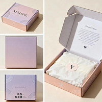 Boîte en carton ondulé biodégradable personnalisée pour emballage de maquillage, bougies, ongles, vêtements, style élégant télescopique, boîte d'expédition