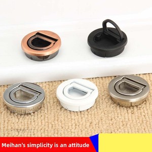 Tatami Round Bouncing <b>Silver</b> Alloy Handle Embedded Invisible Rotating Concealed <b>Drawer</b> Cabinet Door Handle - Product Image 2