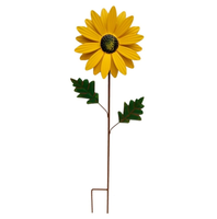 Lot de 3 mangeoires à oiseaux en fer attrayantes et piquets de barrière de jardin Design de fleurs colorées et de nichoirs pour l'extérieur