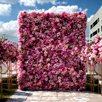 Panneau mural décoratif de fleurs artificielles 3D en soie, fait main et réaliste, pour mariage, Saint-Valentin, Thanksgiving, et rentrée scolaire