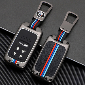 Coque de clé de voiture à distance en alliage de zinc couverture de clé de voiture intelligente avec <span class=keywords><strong>porte</strong></span>-clés en métal adapté pour <span class=keywords><strong>Honda</strong></span> Accord <span class=keywords><strong>Civic</strong></span> Vezel Odyssey Elysion CR - Product Image 2