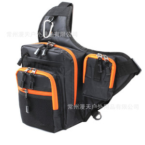Sac de pêche à bandoulière, gilet de sport de plein air, sac à dos multi-poches pour hommes et femmes, vert, orange, noir - Product Image 4
