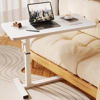 Table d'appoint moderne et portable à hauteur réglable pour ordinateur, avec roulettes, pour chevet, bureau ou canapé, en PVC