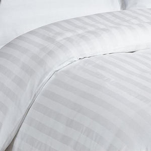 Parure de lit de luxe en jacquard rayé blanc 3 cm, 100 % coton, pour hôtel de luxe, vente en gros, taille personnalisée - Product Image 4