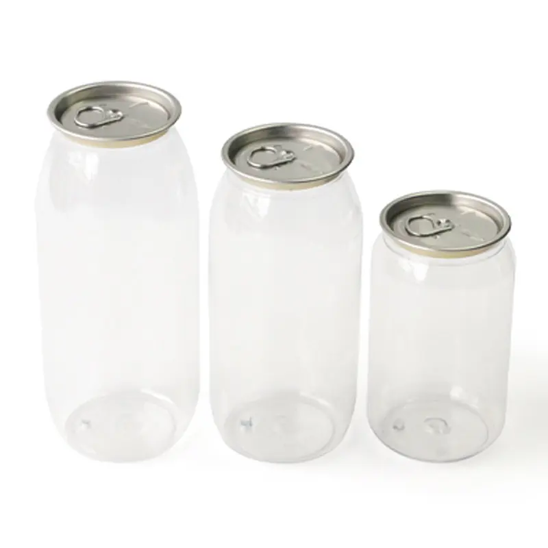 Disposable 330ML 500ML 650ML 11 17 22 OZ Ring-Pull Can Drink Tea Juice Milk Container Plastic Beverage Bottle