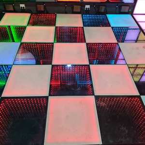 Precio de fábrica 3D Infinity Mirror Led Dance Floor Tiles Evento Dj Wedding Interactive Light Dance Floor - Product Image 1