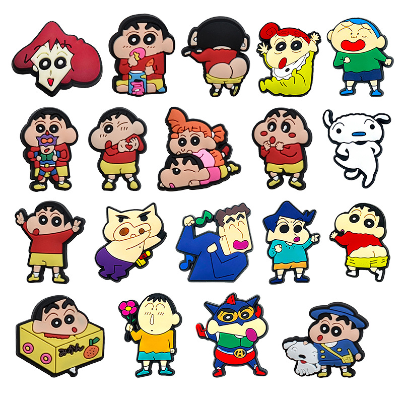 [Crayon Shin-chan] Пользовательские японские комиксы мелки Shin-chan декоративные аксессуары для обуви популярные ПВХ мелки Shin-chan обувь шармы