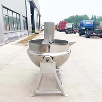 Marmite de cuisson industrielle en acier inoxydable à double enveloppe, à gaz ou électrique, pour la fabrication de sauces caramel, de confiseries et de sirops de canne à sucre, avec agitateur