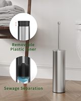 Ensemble brosse et support de toilette professionnels en acier inoxydable, best-seller, étanche et anti-odeur pour salle de bain