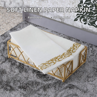 Serviettes en papier Airlaid 1 pli en pâte de bois vierge, style sac, motif sérigraphié, douces, sans résidus de papier, 6 plis