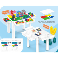 Table de jeu éducative multifonctionnelle en plastique à grandes briques, thème science-fiction fantastique, pour l'apprentissage et l'étude des enfants de tous âges