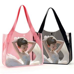 Sac fourre-tout transparent en PVC avec impression de lettres, sac à bandoulière en plastique transparent, sac de voyage en gelée, sacs à bandoulière pour enfants - Product Image 1