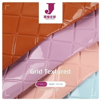 Cuir synthétique PVC brillant à motif grands carreaux de 1,0 mm pour boîte à mouchoirs, coussin, bagages, chaussures, housse de siège