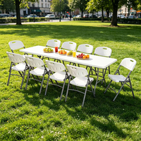 Mesa de Comedor Plegable de Plástico para Jardín, Impermeable, Moderna, Grande, para 12 Personas