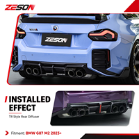 Diffuseur arrière ZESON en fibre de carbone sèche style TR 3 pièces avec feu stop LED pour BMW M2 G87 Competition XDrive Coupé 2023+