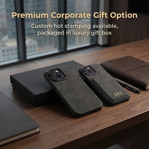 Étui de téléphone portefeuille élégant en Alcantara, doux pour la peau, antidérapant, sûr pour <span class=keywords><strong>Apple</strong></span>, avec porte-cartes <span class=keywords><strong>Mag</strong></span> - Product Image 6