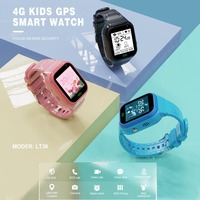 Montre connectée 4G pour enfants LT36 avec suivi GPS LBS, positionnement WIFI, appels vidéo, caméra, alerte SOS et montre-téléphone étanche IP67