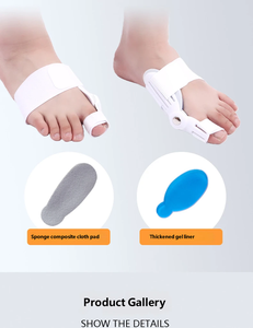 Correcteur d'hallux valgus à bouton réglable, séparateur d'orteils, redresseur d'orteils pour hallux valgus avec coussinet en gel remplaçable - Product Image 6