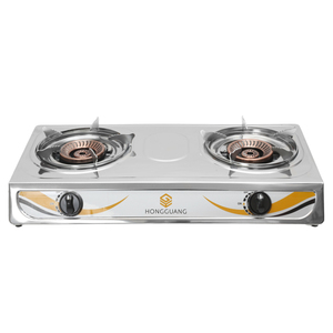 Brûleur en fonte, cuisinière à gaz double brûleur en acier inoxydable - Product Image 1