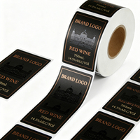 Etiquetas de Vino de Lujo Personalizadas, Papel Texturizado, Etiquetas Privadas con Estampado en Lámina Dorada y Acabado UV para una Marca Elegante, Marca de Primera Calidad PT