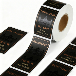 Étiquettes <span class=keywords><strong>de</strong></span> <span class=keywords><strong>vin</strong></span> <span class=keywords><strong>de</strong></span> luxe personnalisées en papier texturé, étiquettes privées avec estampage à chaud doré et finition UV pour une image <span class=keywords><strong>de</strong></span> marque élégante, marque haut <span class=keywords><strong>de</strong></span> gamme PT - Product Image 2