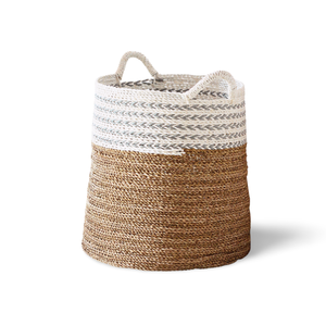 Azalia Bohemian, organizador natural que combina algas marinas y rafia, ofrece soluciones de decoración para el hogar ecológicas y elegantes con una textura rica. - Product Image 1