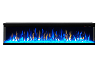 Cheminée électrique à flamme artificielle en acier laminé à froid 3 côtés en verre 42''50''60''72'' pour salon