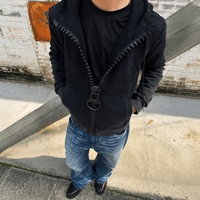 Sweat-shirts à capuche personnalisés avec grande fermeture éclair pour hommes, unisexe, style streetwear Y2K, en coton bouclette épais 480 GSM, coupe ample, veste zippée à capuche