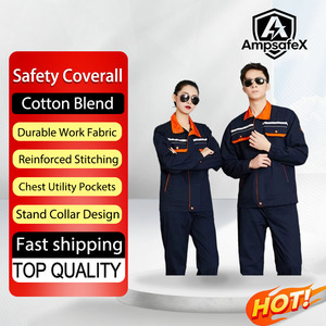 ชุดทำงานผ้าฝ้ายแท้ 100% ทนทาน ปลอดภัย ป้องกันไฟฟ้าสถิตย์ สะท้อนแสง ระบายอากาศได้ดี รับสกรีนโลโก้ ทรงเข้ารูป ทนความร้อนได้ถึง 800 องศาเซลเซียส - Product Image 1