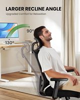 Chaise de bureau ergonomique de direction avec appui-tête réglable, accoudoirs, soutien lombaire rembourré, pivotante, rafraîchissante, en maille moderne, empilable