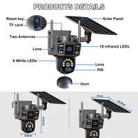 Caméra de surveillance solaire 4G 4MP en gros, CMOS, étanche IP67, audio bidirectionnel, batterie intégrée, détection de mouvement, vision nocturne, contrôle à distance