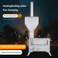 Réchaud de camping miniature à granulés en acier inoxydable, alimenté par gravité, sans charge, pour extérieur