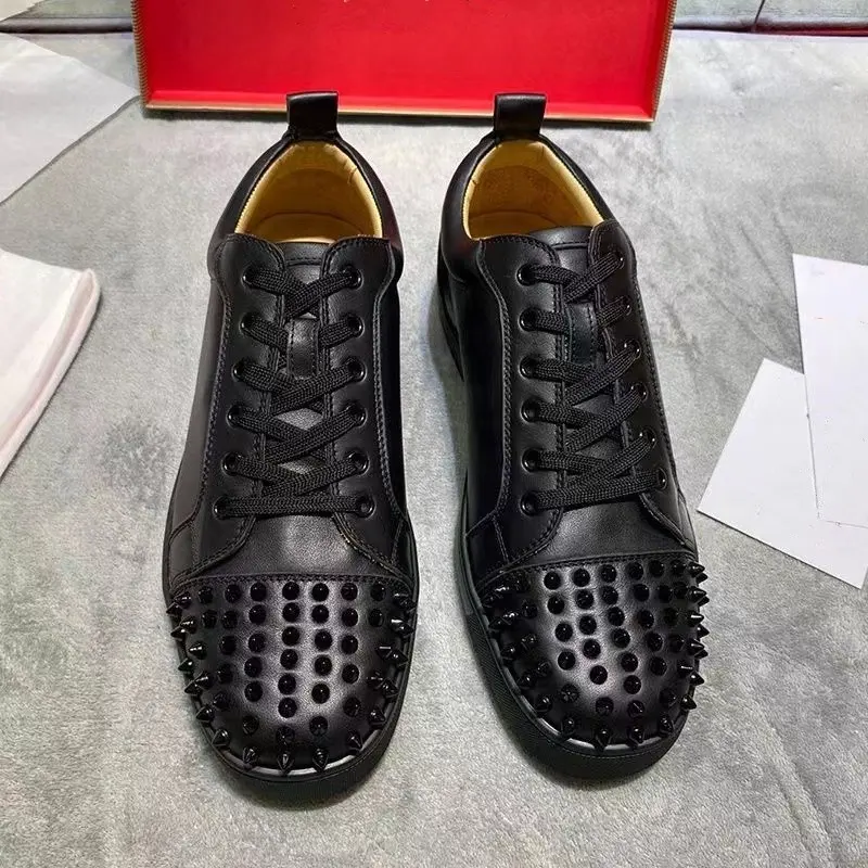 High Quality cl Red Bottom Shoes Diamond Rivets Casual luxury designer men walking shoes