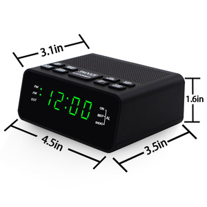 <span class=keywords><strong>Radio</strong></span>-réveil numérique LED AM/FM avec haut-parleur intégré, alimentation par piles ou secteur, pour chevet, avec fonction snooze, vente en gros - Product Image 3