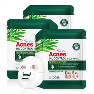 Masque anti-acné au thé vert SADOER, masque en feuille hydratant anti-acné pour les <span class=keywords><strong>étudiant</strong></span>s, produits de soin de la peau - Product Image 1