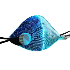 2020 <span class=keywords><strong>Halloween</strong></span> El Led Light Up Rave Máscara de diseñador lavable de fibra óptica brillante con válvula - Product Image 1