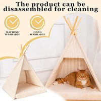 Maisonnette d'intérieur pour chien et chat, tente chic pour animaux, lit avec coussin en mousse épaisse, housse de coussin amovible en peluche